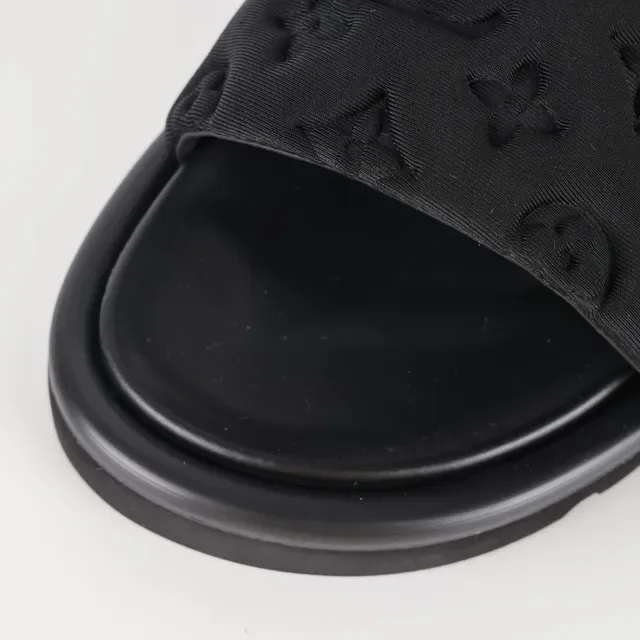 Louis Vuitton Run Away Slide Black Monogram Padded Strap Slippers 5
