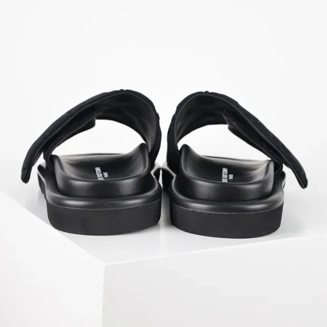 Louis Vuitton Run Away Slide Black Monogram Padded Strap Slippers 8