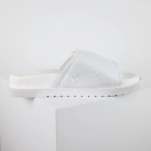 Louis Vuitton Run Away Slide सफेद Monogram चमड़ा स्लिपर्स 7