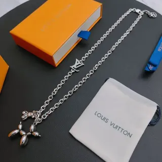 Louis Vuitton Silver-Tone LV Monogram Balloon Dog Pendant Necklace