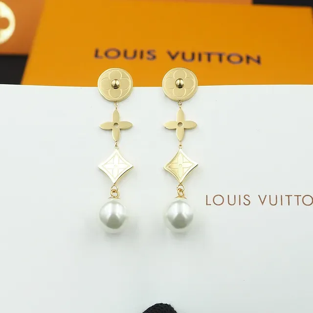 Louis Vuitton Silver White Multi-Component Drop Floral Monogram Motif Earrings 6