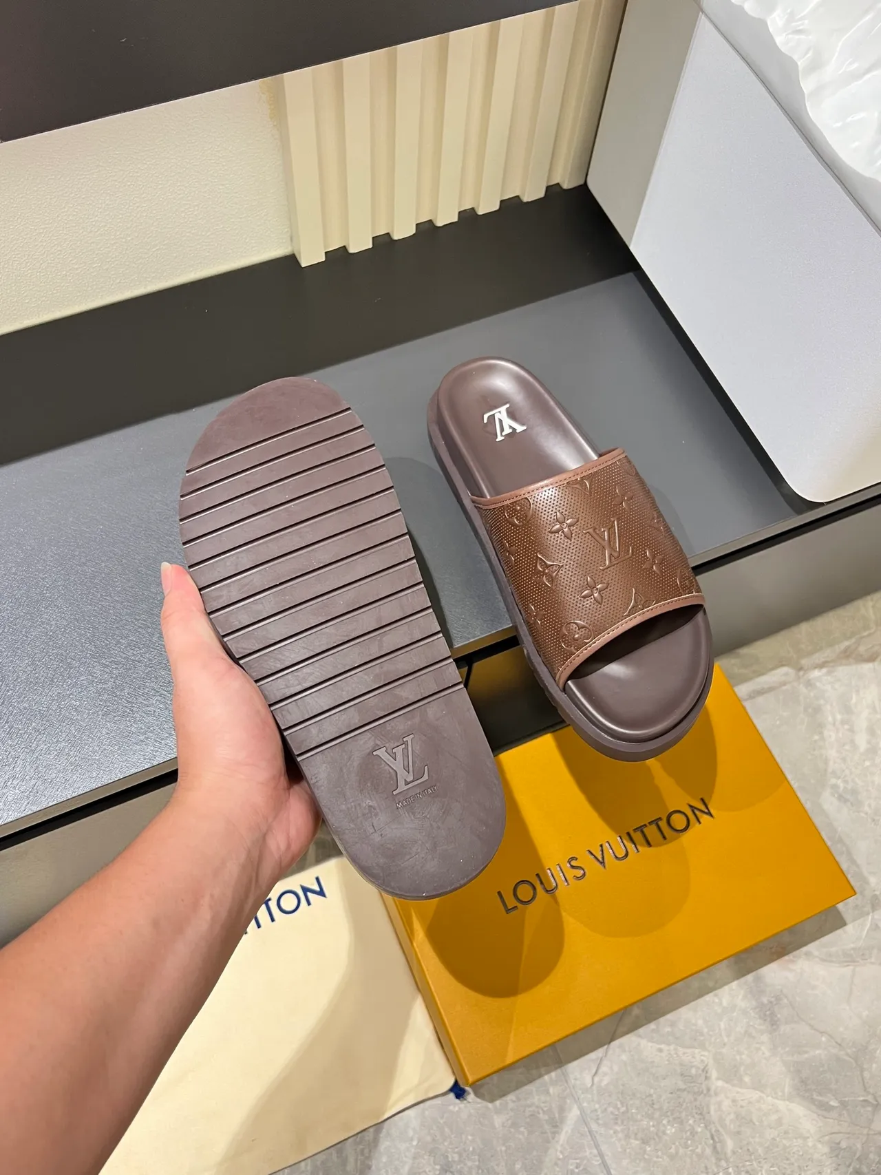 Louis Vuitton Slide Monogram Embossed Slippers 2