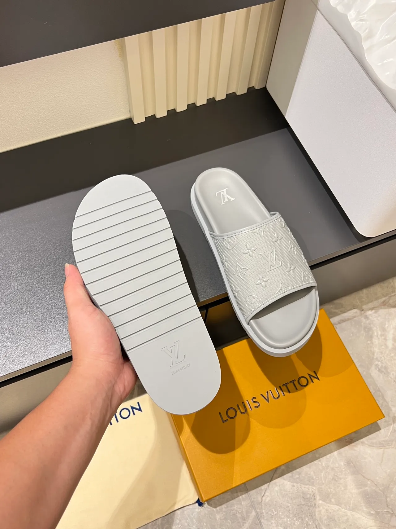 Louis Vuitton Slide Monogram Embossed Slippers 5