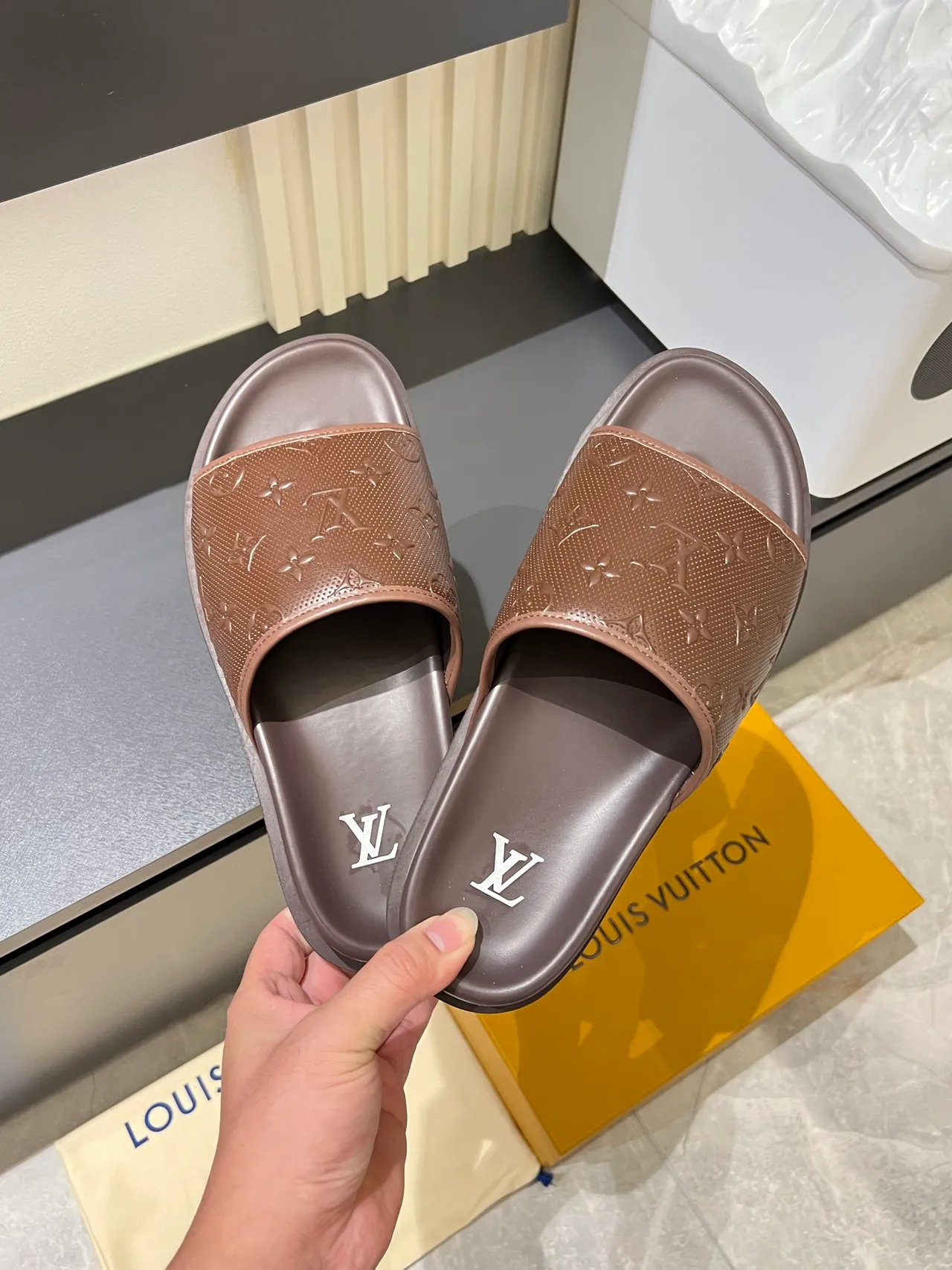 Louis Vuitton Slide Monogram Embossed Slippers 7