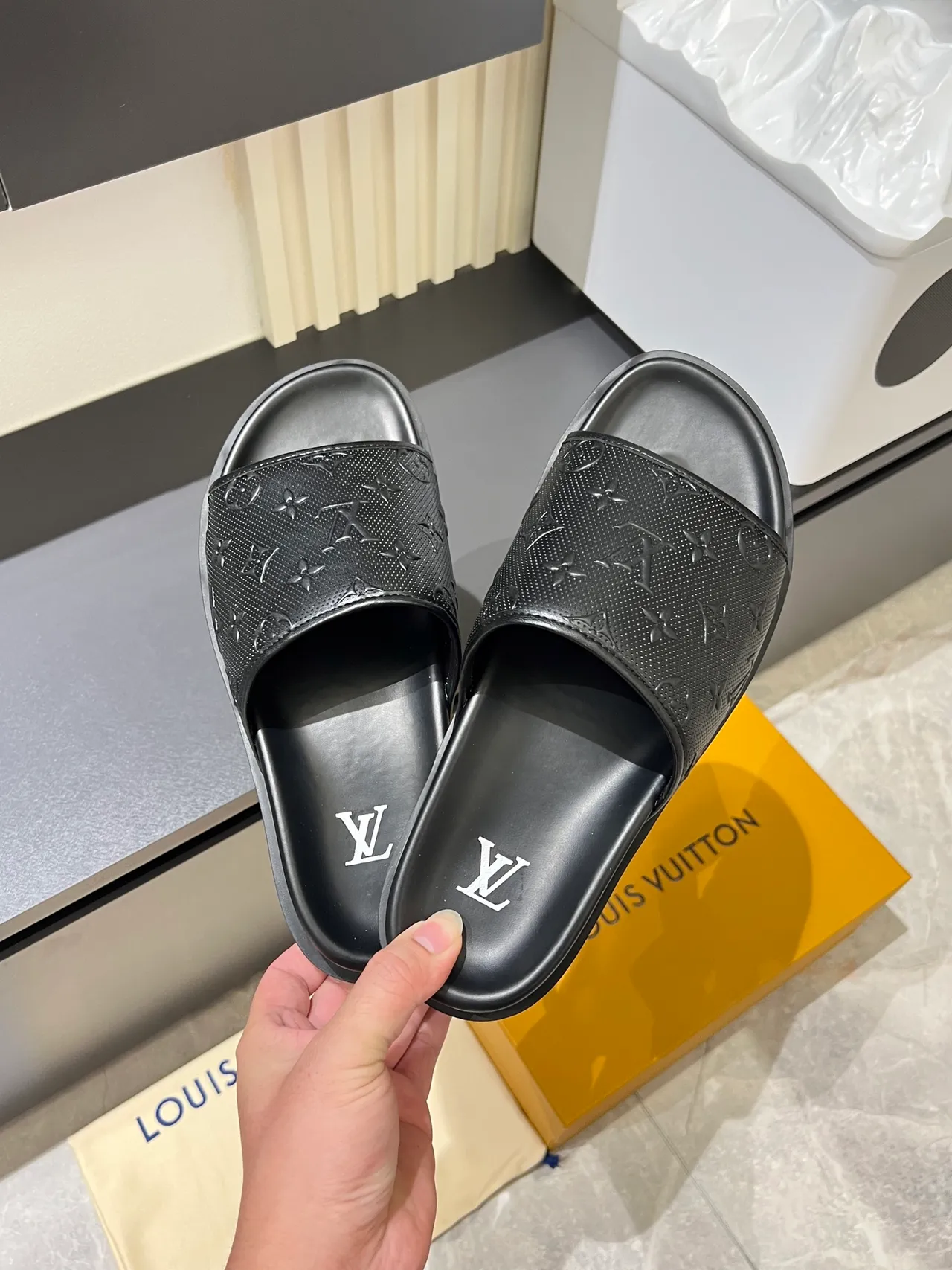 Louis Vuitton Slide Monogram Embossed Slippers 8