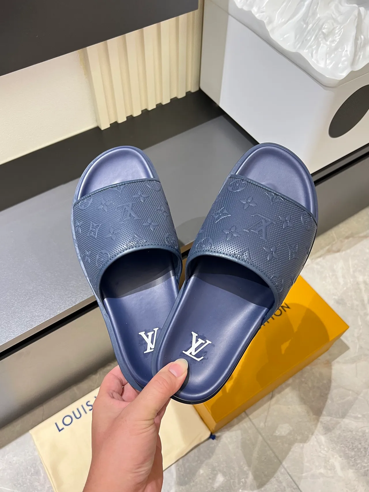 Louis Vuitton Slide Monogram Embossed Slippers 9