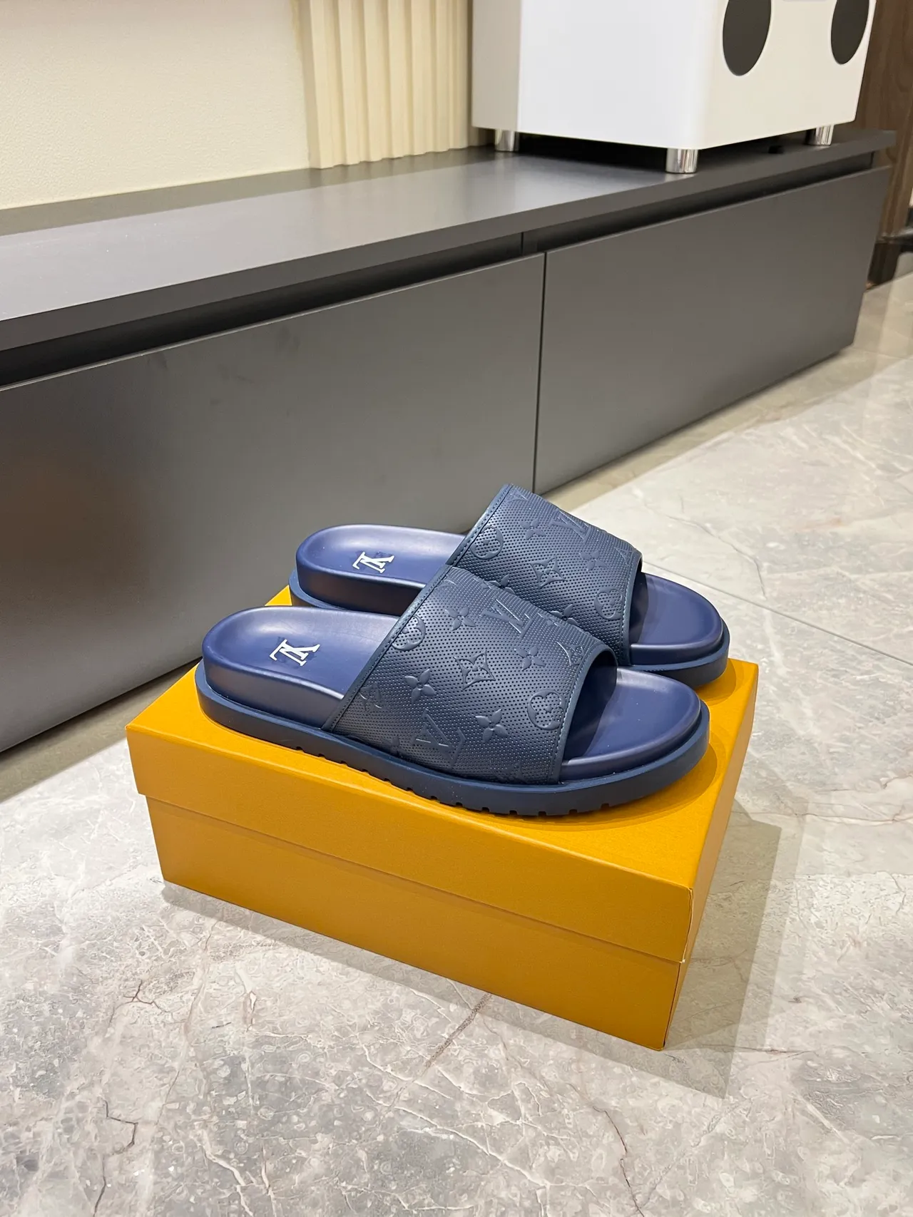 Louis Vuitton Slide Monogram Embossed Slippers 14
