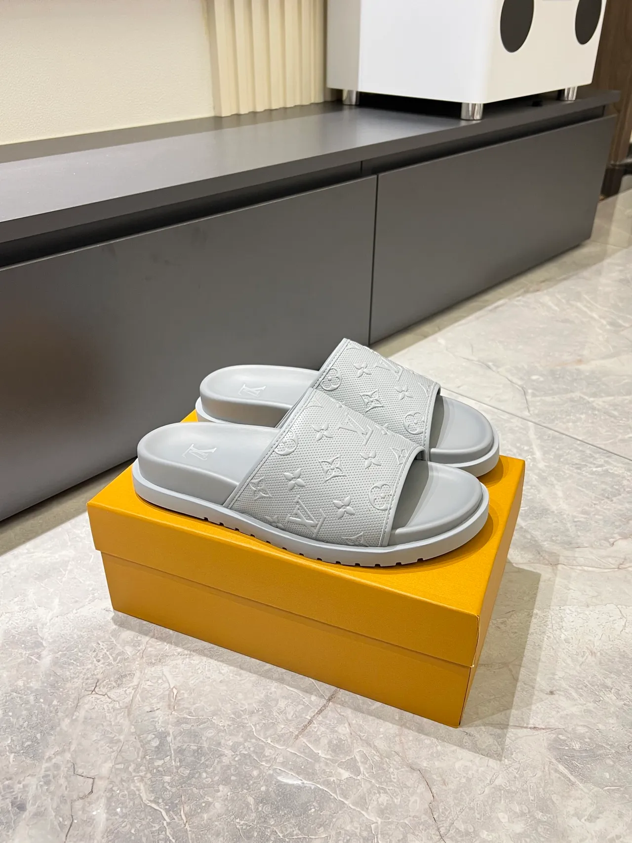Louis Vuitton Slide Monogram Embossed Slippers 15