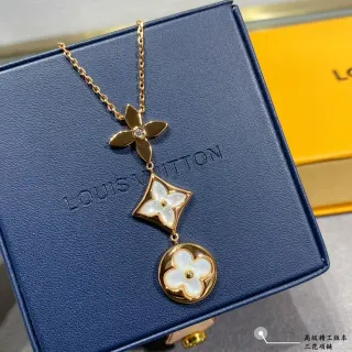 Louis Vuitton Three Flowers Madreperla y tono dorado collar