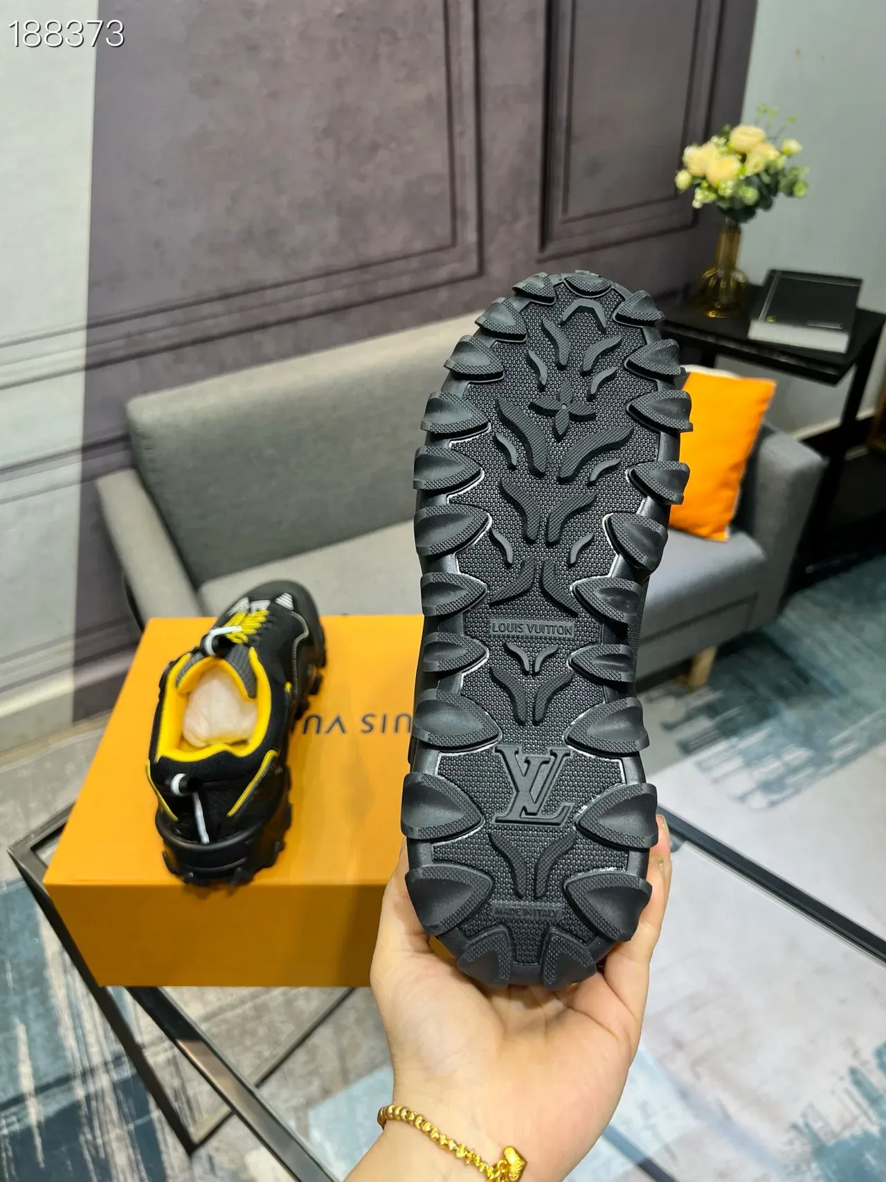 Louis Vuitton Trail Black Yellow Mesh Lifestyle Sneakers 3