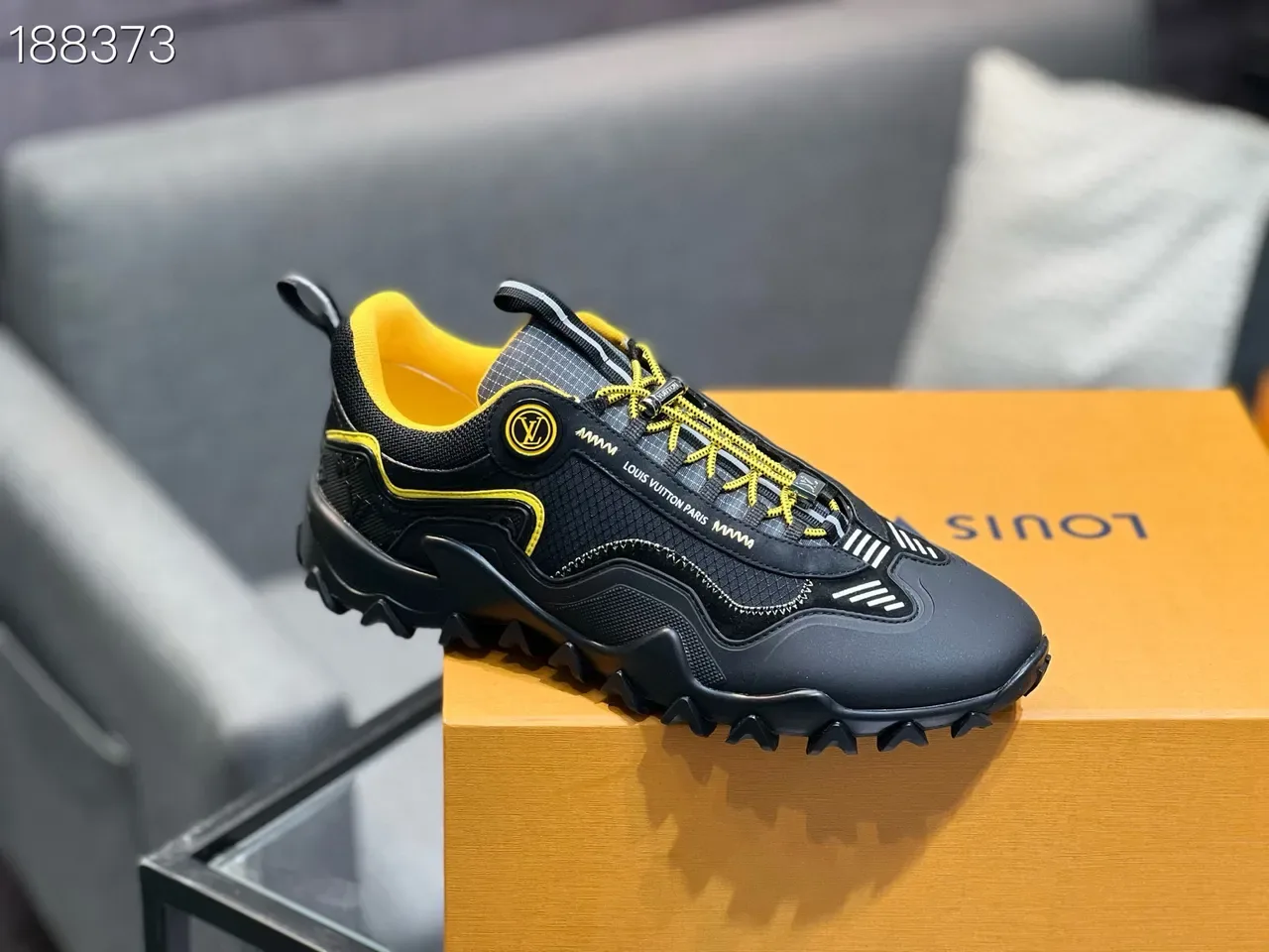 Louis Vuitton Trail Black Yellow Mesh Lifestyle Sneakers 4