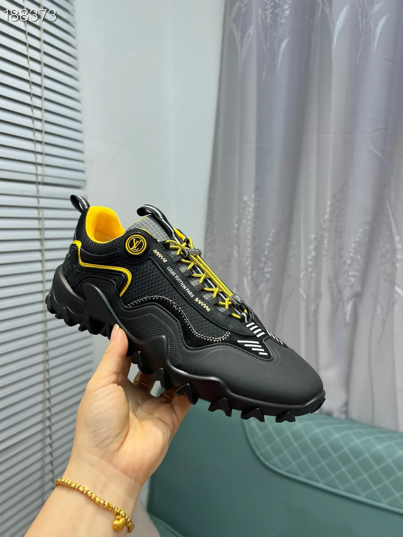 Louis Vuitton Trail Black Yellow Mesh Lifestyle Sneakers 7
