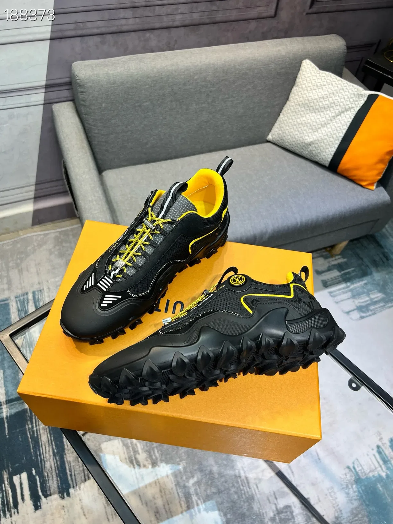 Louis Vuitton Trail Black Yellow Mesh Lifestyle Sneakers 8