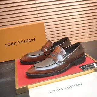 Louis Vuitton 两色棕色皮革乐福鞋