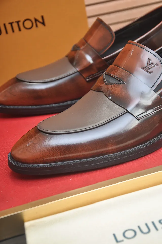 Louis Vuitton Two-Tone Brown Leather Penny Loafer 2