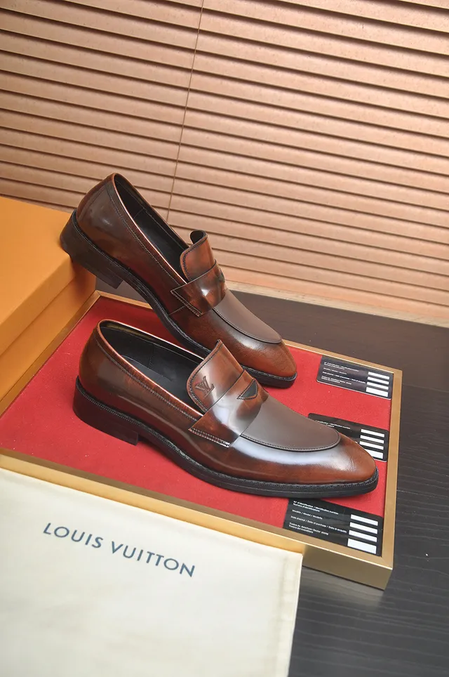 Louis Vuitton Two-Tone Brown Leather Penny Loafer 4