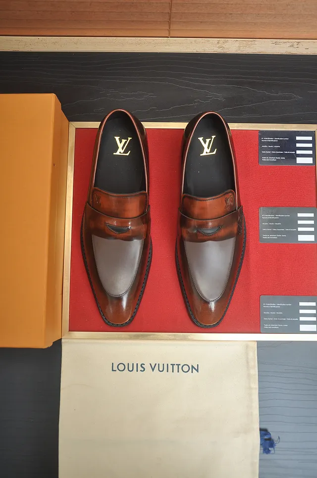 Louis Vuitton Two-Tone Brown Leather Penny Loafer 5