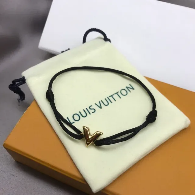 Louis Vuitton V Charm Red Cord Bracelet 4