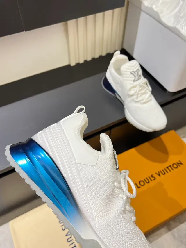Louis Vuitton White Blue Knit Upper Iridescent Midsole Chunky Sneakers 3