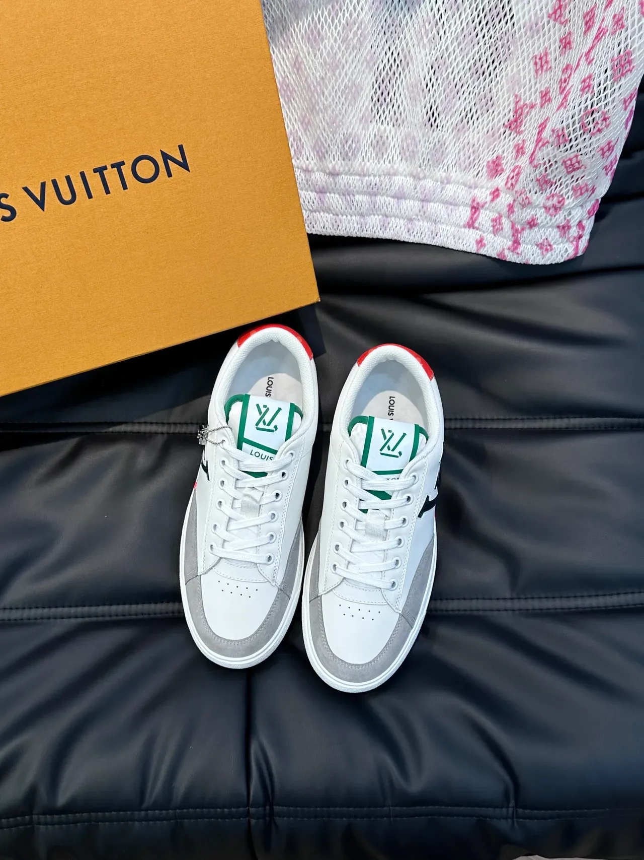Louis Vuitton White Gray Low-Top Leather-Suede Hybrid Lifestyle Sneakers 5