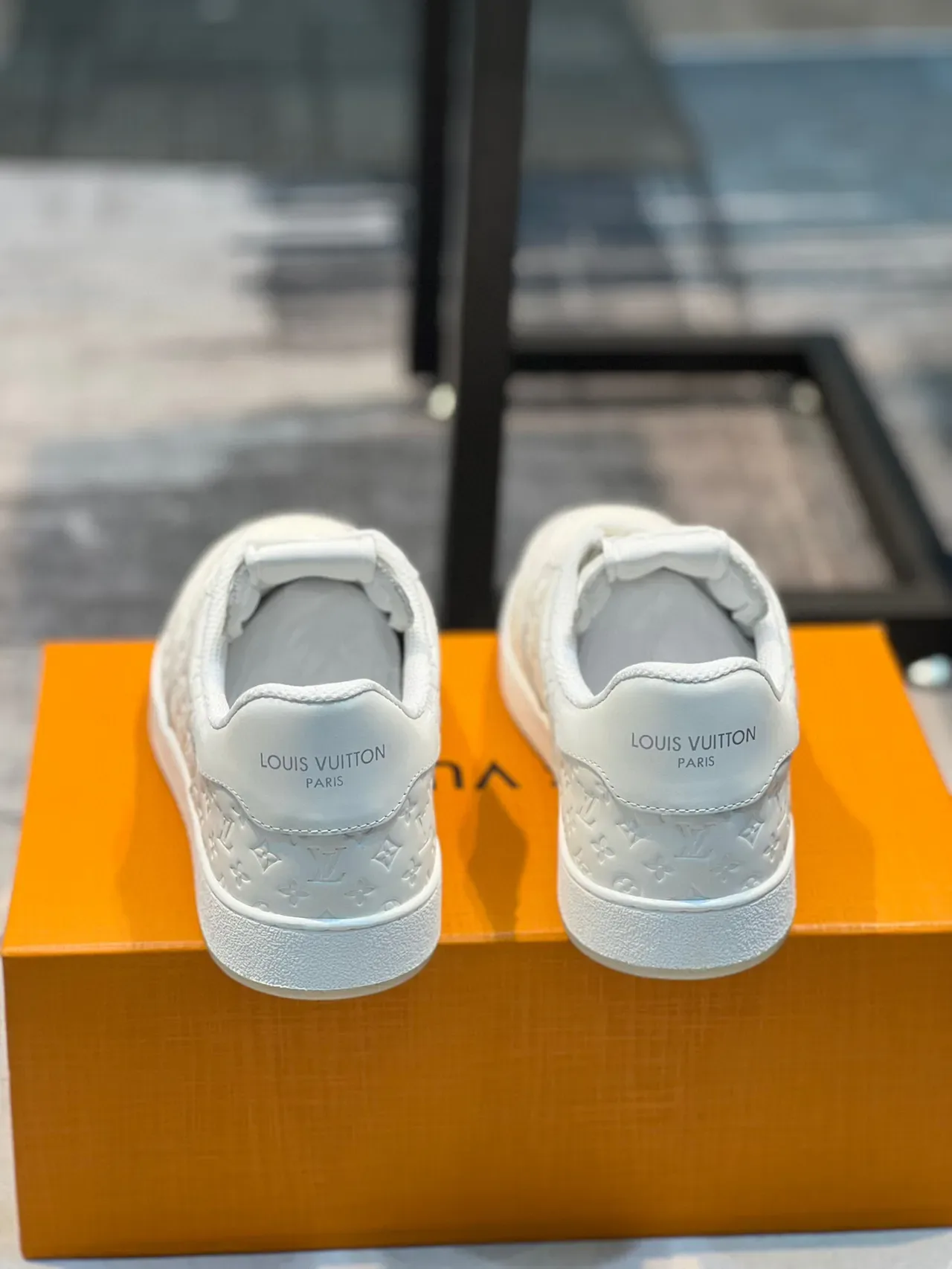 Louis Vuitton White Monogram-Embossed Leather Low-Top Silhouette Lifestyle Sneakers 2