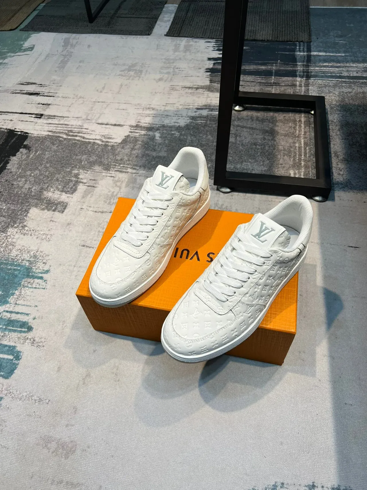 Louis Vuitton White Monogram-Embossed Leather Low-Top Silhouette Lifestyle Sneakers 5