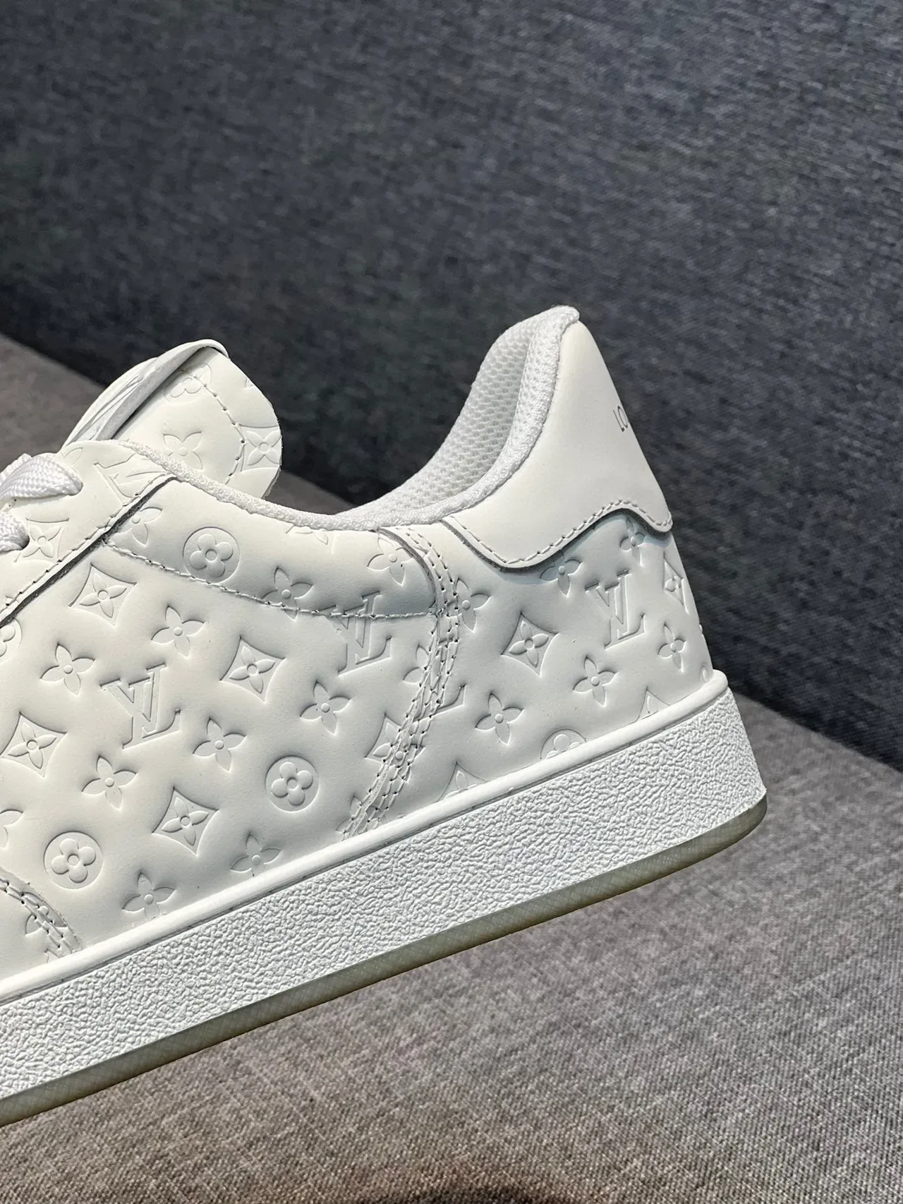 Louis Vuitton White Monogram-Embossed Leather Low-Top Silhouette Lifestyle Sneakers 8