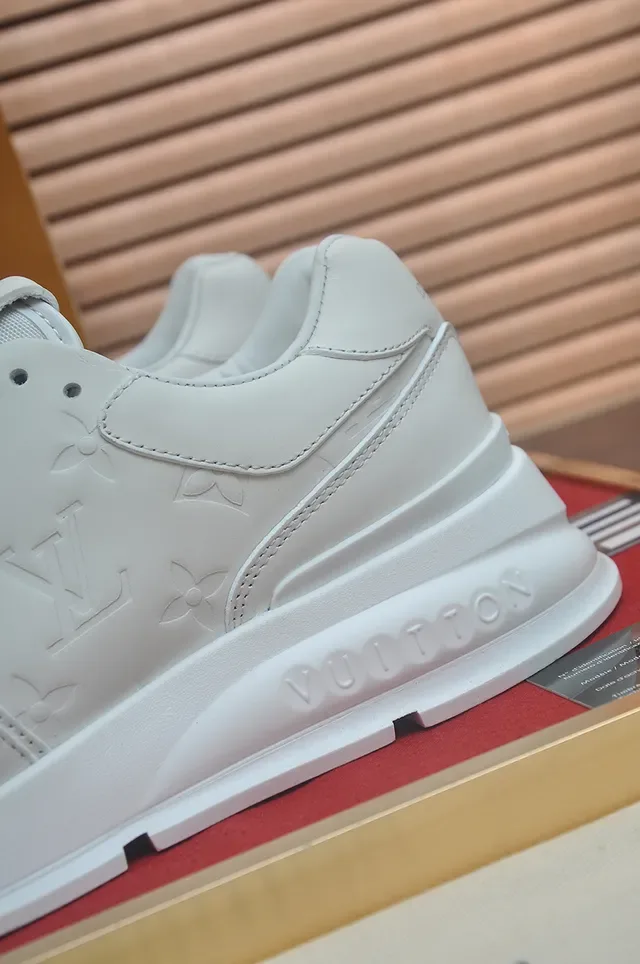 Louis Vuitton White Monogram-Embossed Leather Sculpted Chunky Sole Lifestyle Sneakers 2