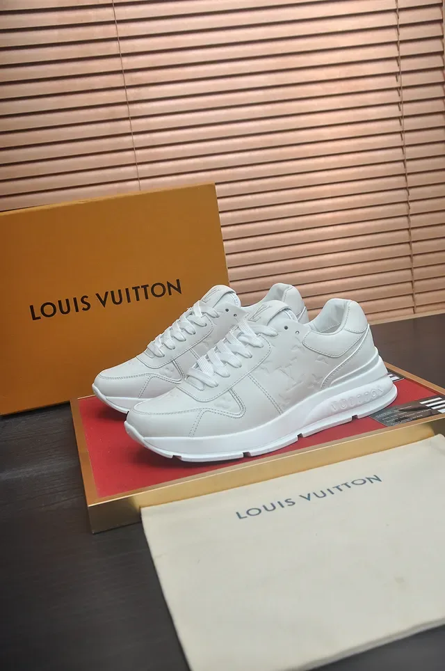 Louis Vuitton White Monogram-Embossed Leather Sculpted Chunky Sole Lifestyle Sneakers 4