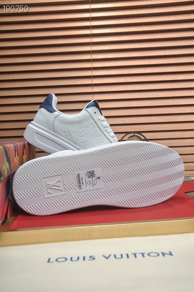 Louis Vuitton White Monogram-Embossed Leather Sneakers 2