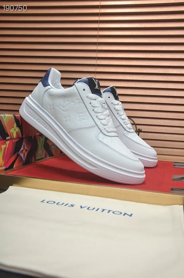 Louis Vuitton White Monogram-Embossed Leather Sneakers 8