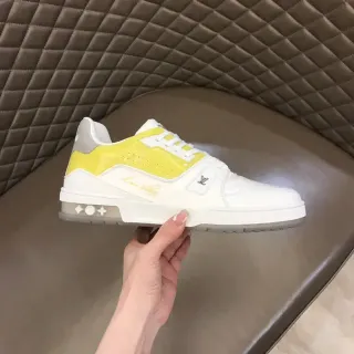 Louis Vuitton White Yellow Low-Top Layered Upper Lifestyle Sneakers