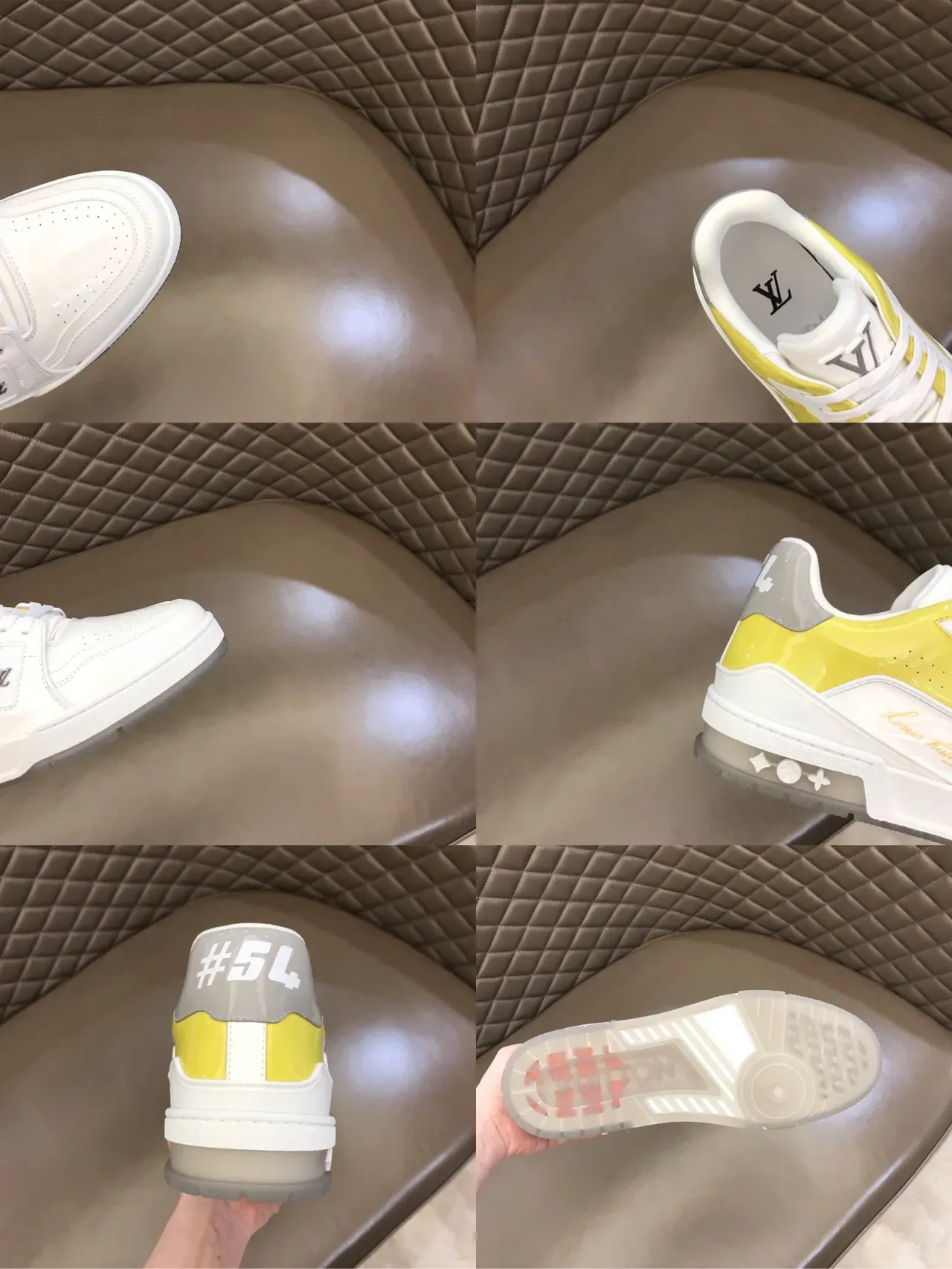 Louis Vuitton Branco e Amarelo Tênis Lifestyle Low-Top Camada Superior 2