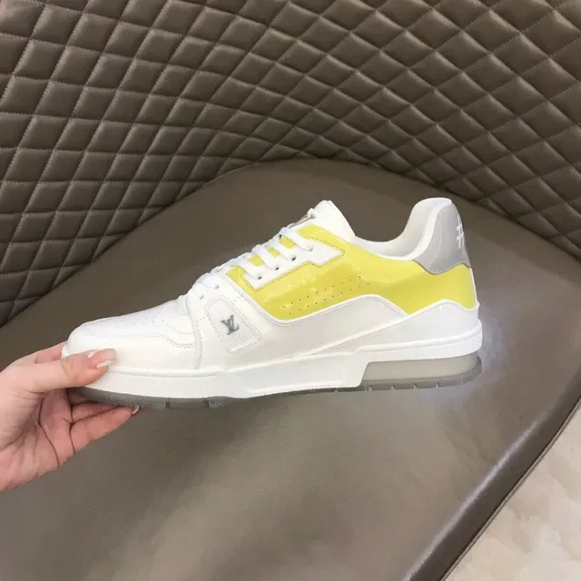 Louis Vuitton Branco e Amarelo Tênis Lifestyle Low-Top Camada Superior 3