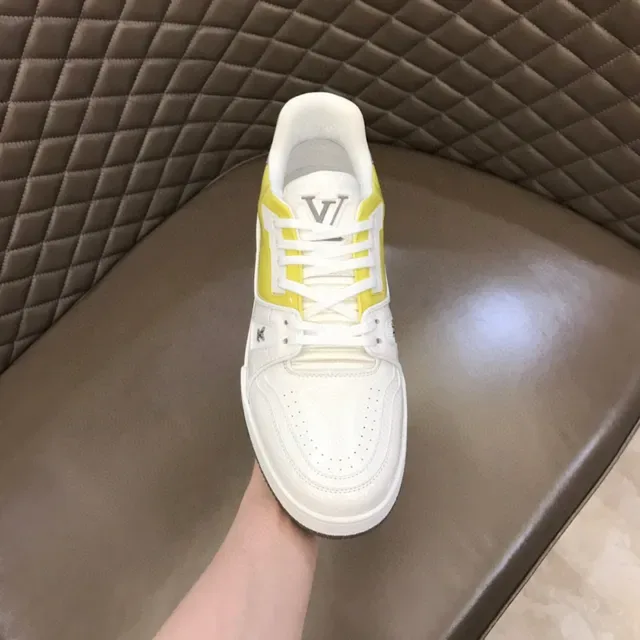 Louis Vuitton Branco e Amarelo Tênis Lifestyle Low-Top Camada Superior 4