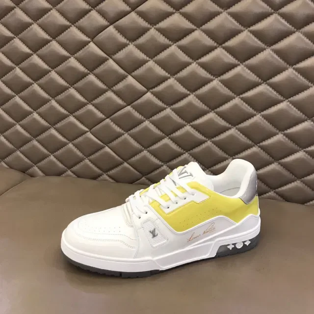 Louis Vuitton Branco e Amarelo Tênis Lifestyle Low-Top Camada Superior 5