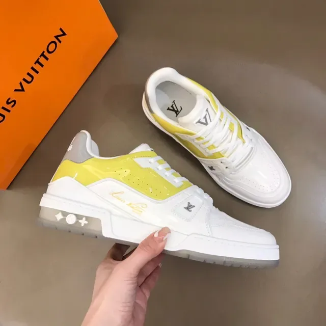 Louis Vuitton Branco e Amarelo Tênis Lifestyle Low-Top Camada Superior 6