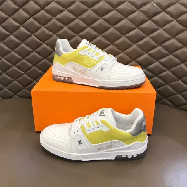 Louis Vuitton Branco e Amarelo Tênis Lifestyle Low-Top Camada Superior 7