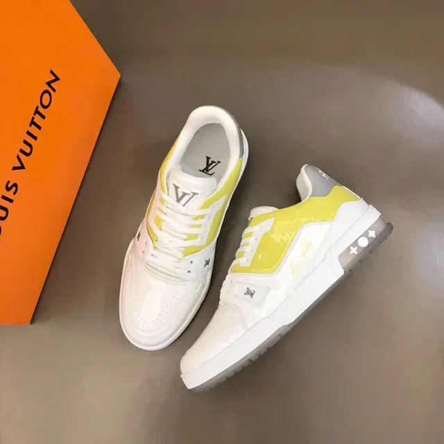 Louis Vuitton Branco e Amarelo Tênis Lifestyle Low-Top Camada Superior 8