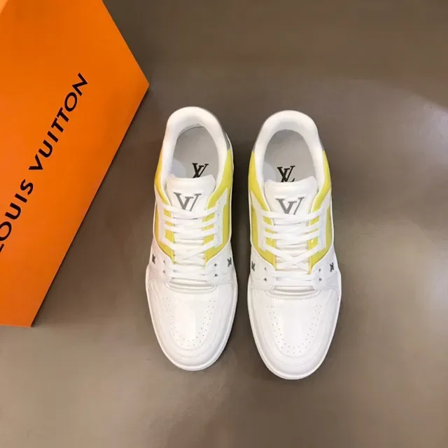 Louis Vuitton Branco e Amarelo Tênis Lifestyle Low-Top Camada Superior 9