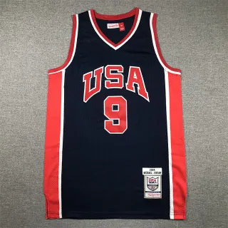 Mitchell & Ness 1984 Michael Jordan Navy Red V-Neck Side Panel Construction Jersey