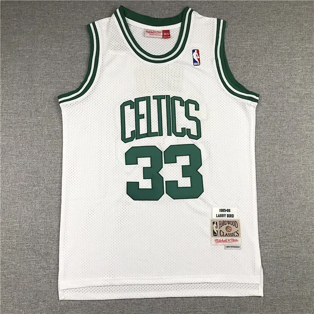 Mitchell & Ness Hardwood Classics 1985-86 Larry Bird Boston Celtics White Green Jersey 2