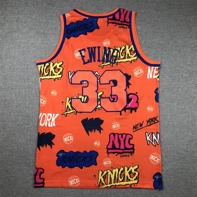 Mitchell & Ness Hardwood Classics 1991–92 Patrick Ewing Graffiti Orange Maillot de basketball 2