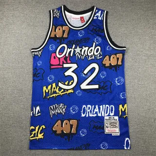 Mitchell & Ness Hardwood Classics Orlando Magic Shaquille O'Neal Graffiti Blue Jersey