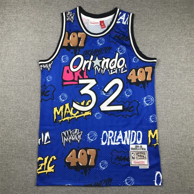 Regata Mitchell & Ness Hardwood Classics Orlando Magic Shaquille O'Neal azul grafite 3