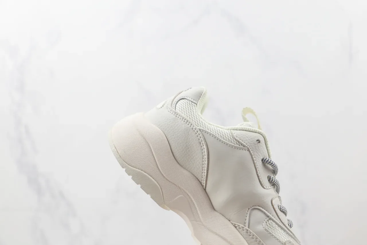 Mitchell & Ness Team Logo White Monochrome Interlocking NY Chunky Sneakers 5