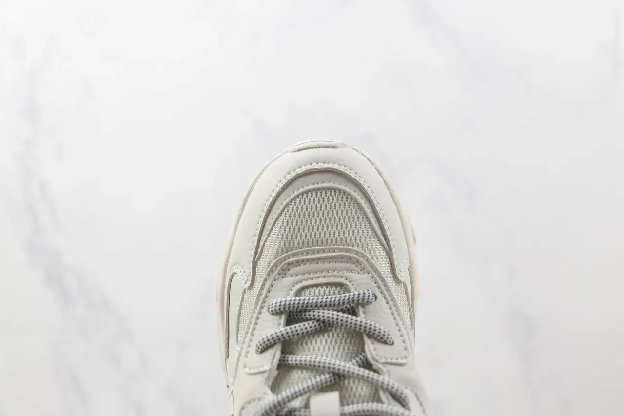Mitchell & Ness Team Logo White Monochrome Interlocking NY Chunky Sneakers 6