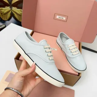Miu Miu Wander Light Gray Canvas Shoes