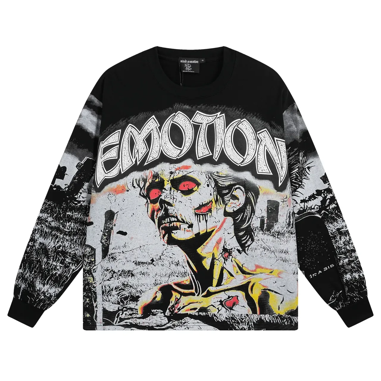 تيشيرت بأكمام طويلة بطباعة جرافيك Emotion Mixed Emotion 2