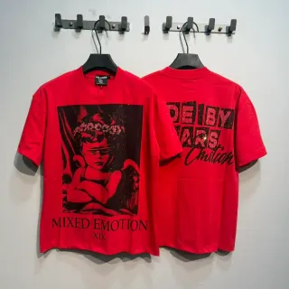 Camiseta roja con estampado gráfico Mixed Emotion XIX